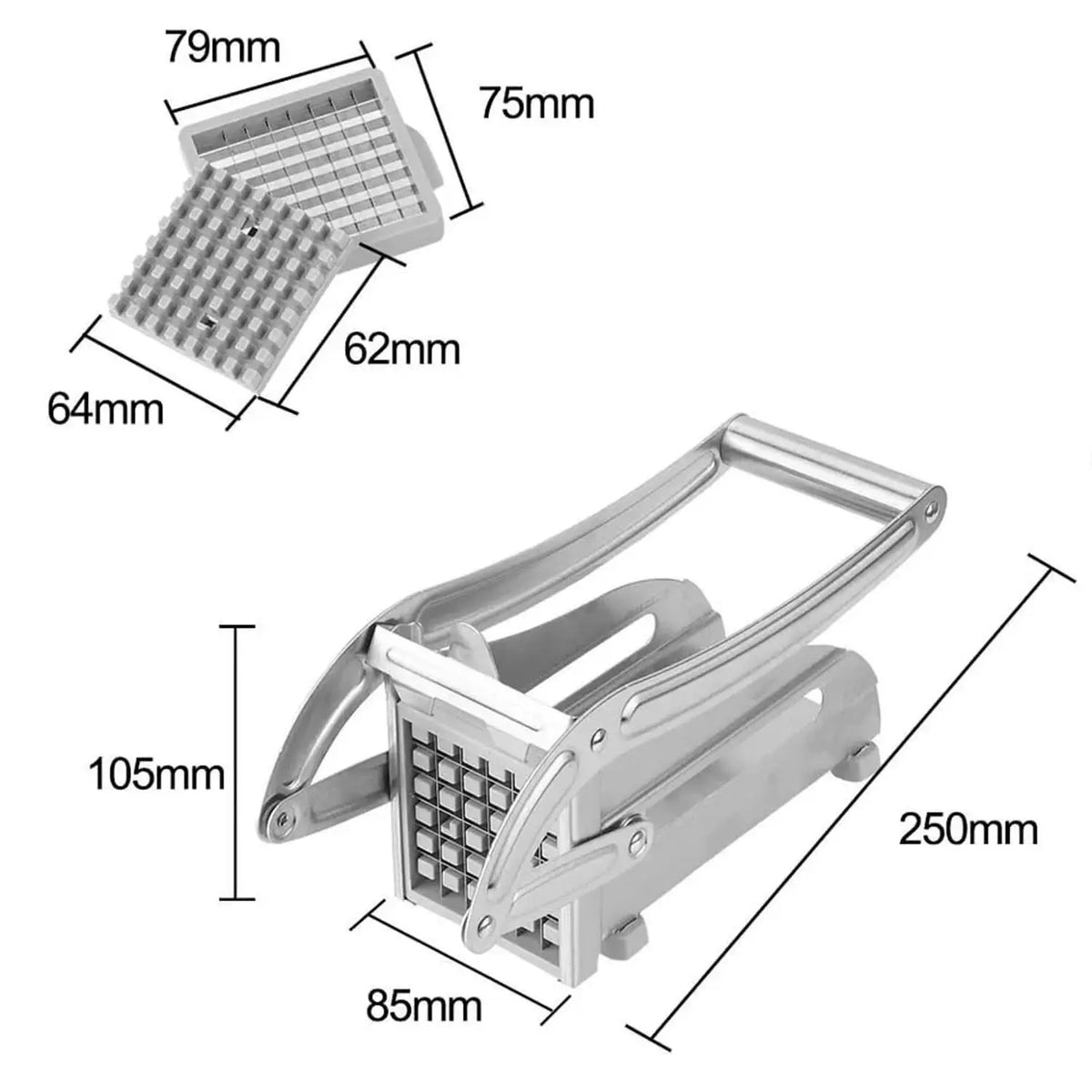 French Fries Potato Strip Cutter Machine with Sharp Blade HP DD
