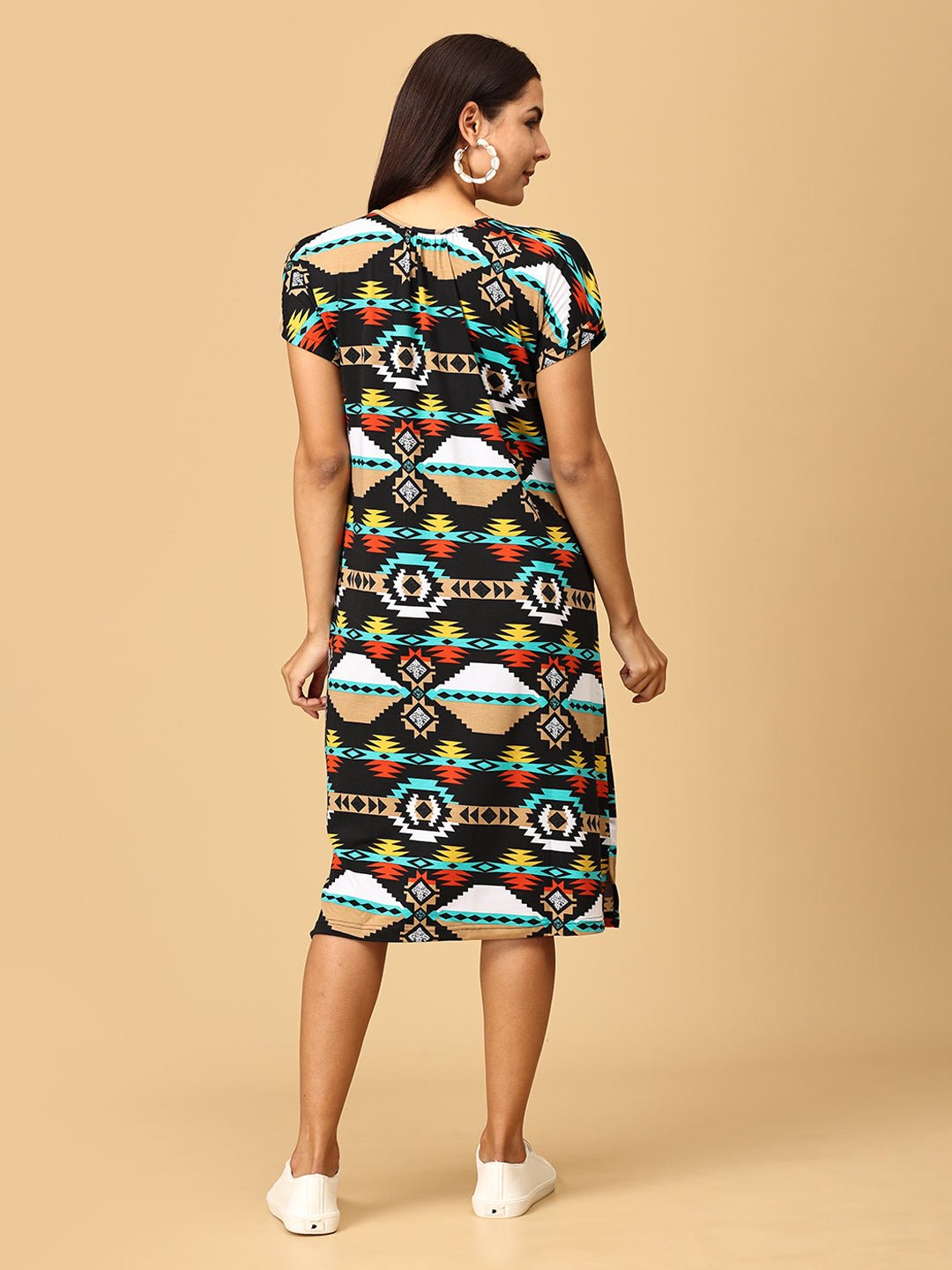 Ecstasy Stretchable Maternity and Nursing Tunic Dress - DRS - EXMN - S