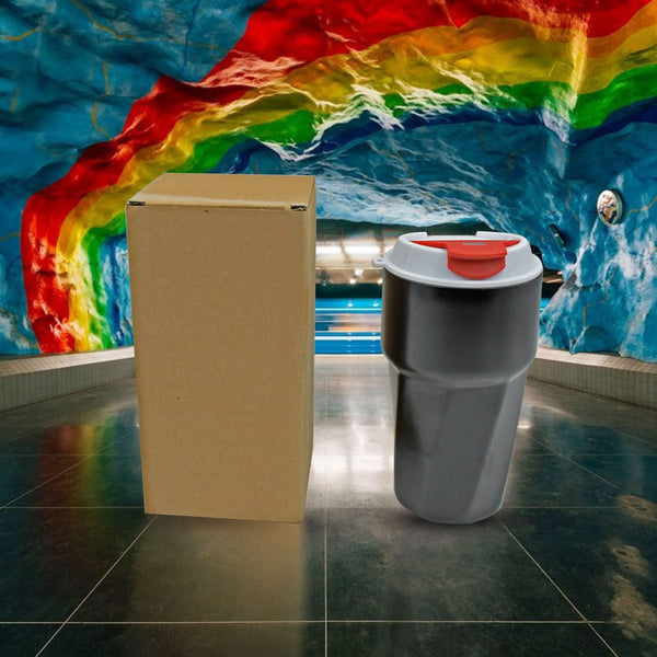 Reusable Coffee Mug – Stainless Steel Travel Cup with Lid (1 Pc)