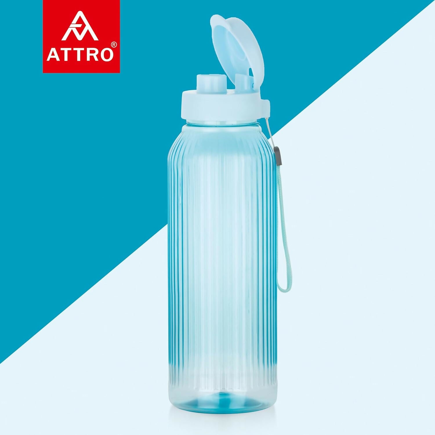 Olive Ware 1.5 L Water Bottle BPA Free Plastic with Leak Proof Flip Lid and Easy Carry Strap for Everyday Use