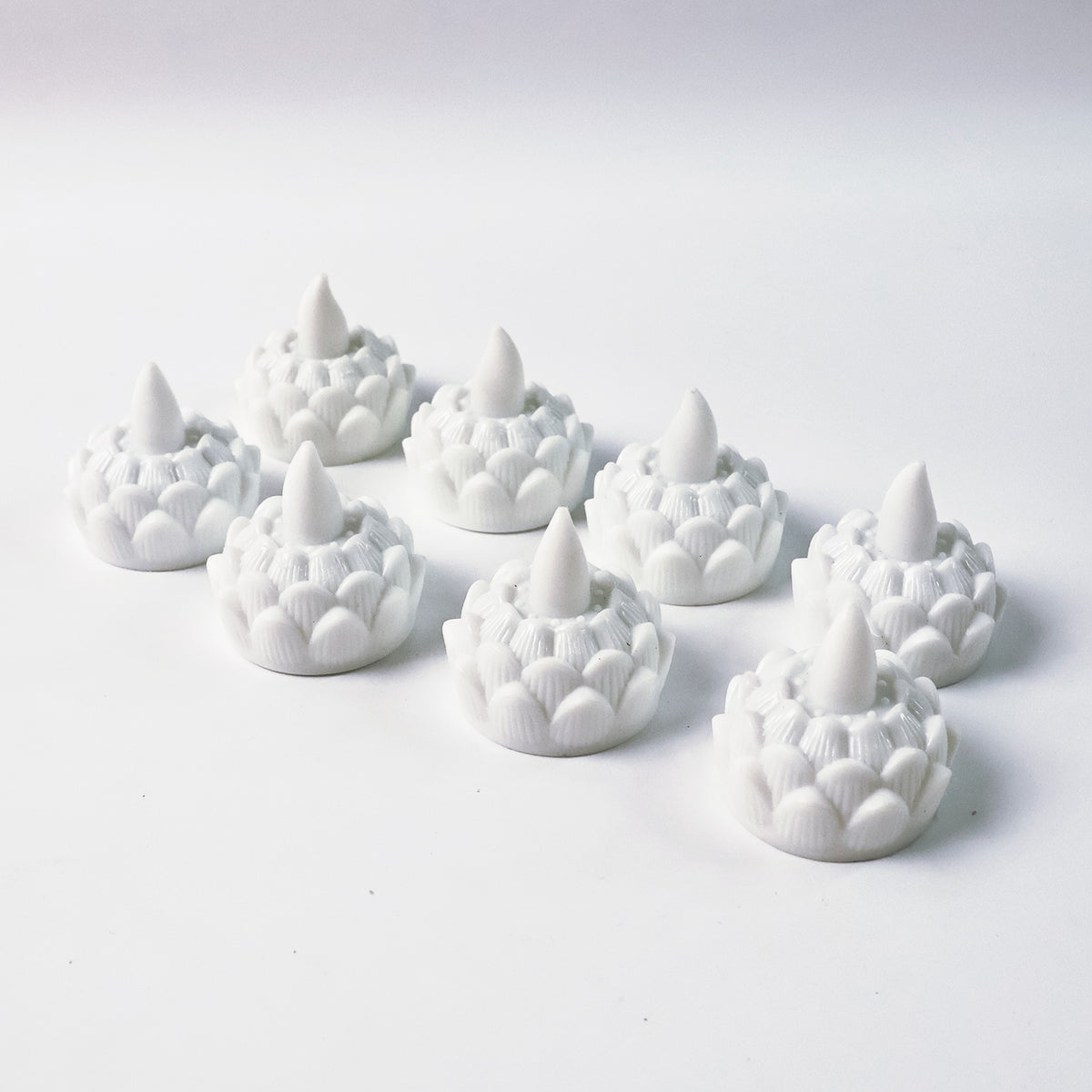 Lotus Shaped Led Flameless Tealight Candles - (8 Pc)