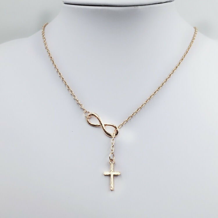 Sunflower & Infinity Cross Necklace Set