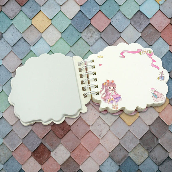 Mini Cartoon Diary – Pocket-Sized Travel Notebook with Fancy Printed Pages (1 Pc)