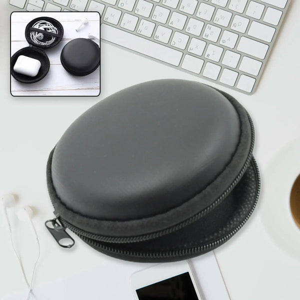 Cute Round Earphone Carrying Case with Waterproof, Shockproof & Portable (Mix Design / 1 Pc) HP DD