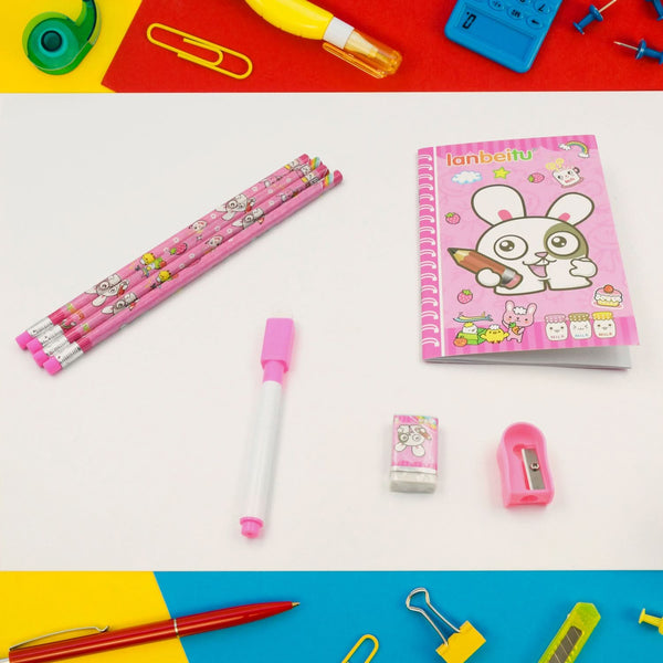 8 Pc Kids Stationery Set – Pencil, Eraser, Sharpener & Diary Gift Kit