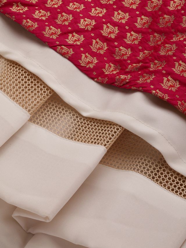 Bollywood Vogue Ready To Wear Pink Jacquard Art Silk Lehenga