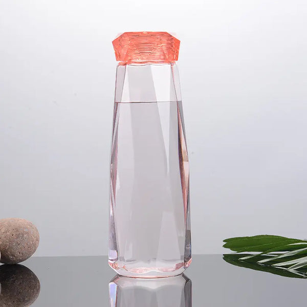 Glass Fridge Water Bottle Plastic Cap With Two Water Glass For Home Kitchen Use