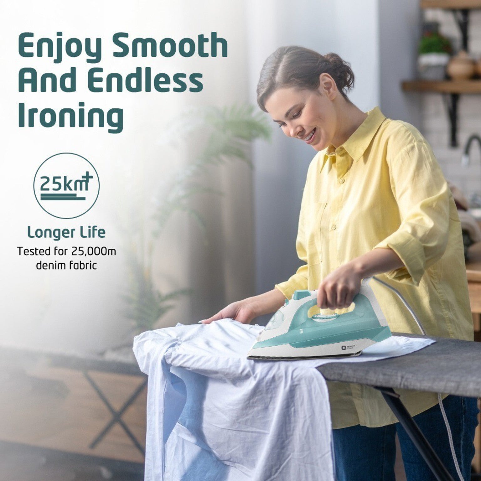 Orient Electric Fabrifeel SIFF20WGP 2000 W Steam Iron (White, Green)