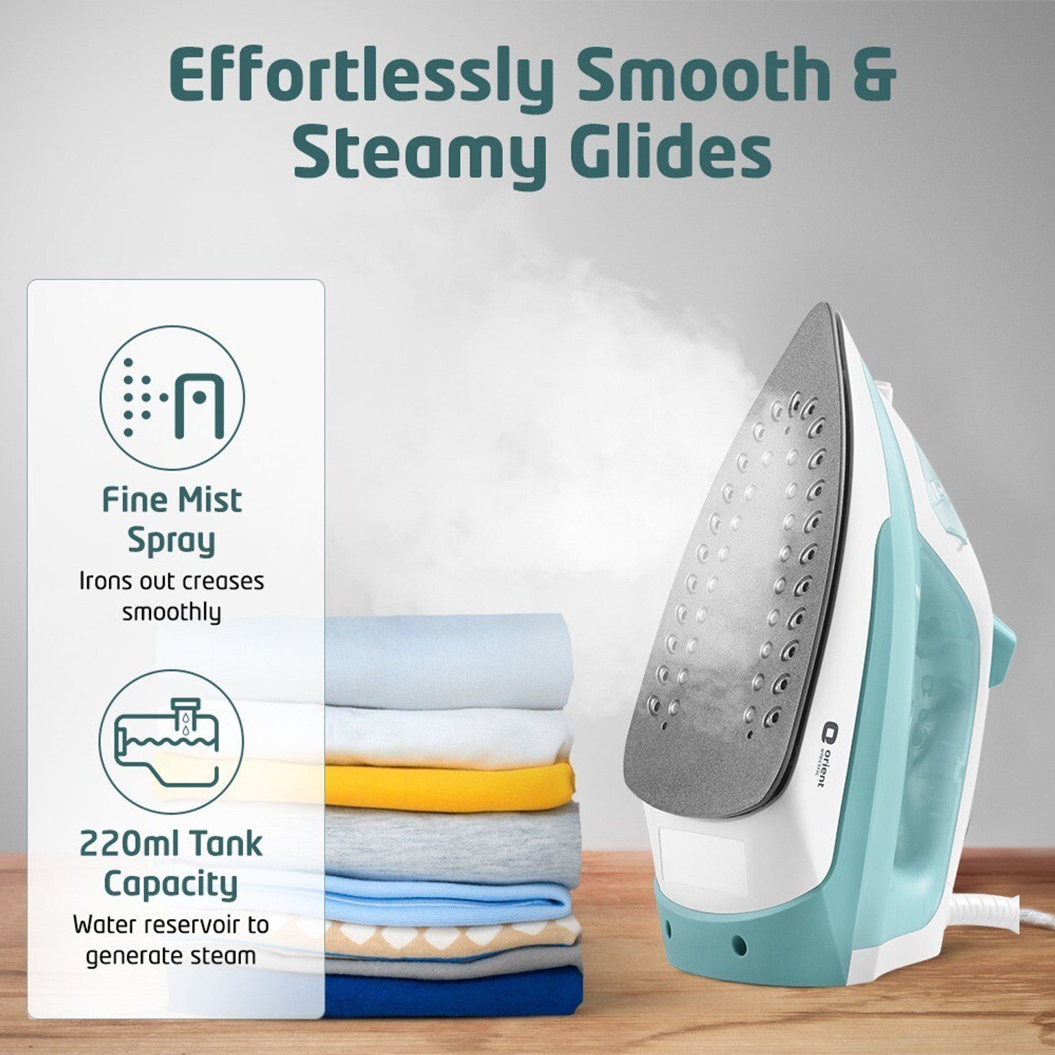 Orient Electric Fabrifeel SIFF20WGP 2000 W Steam Iron (White, Green)