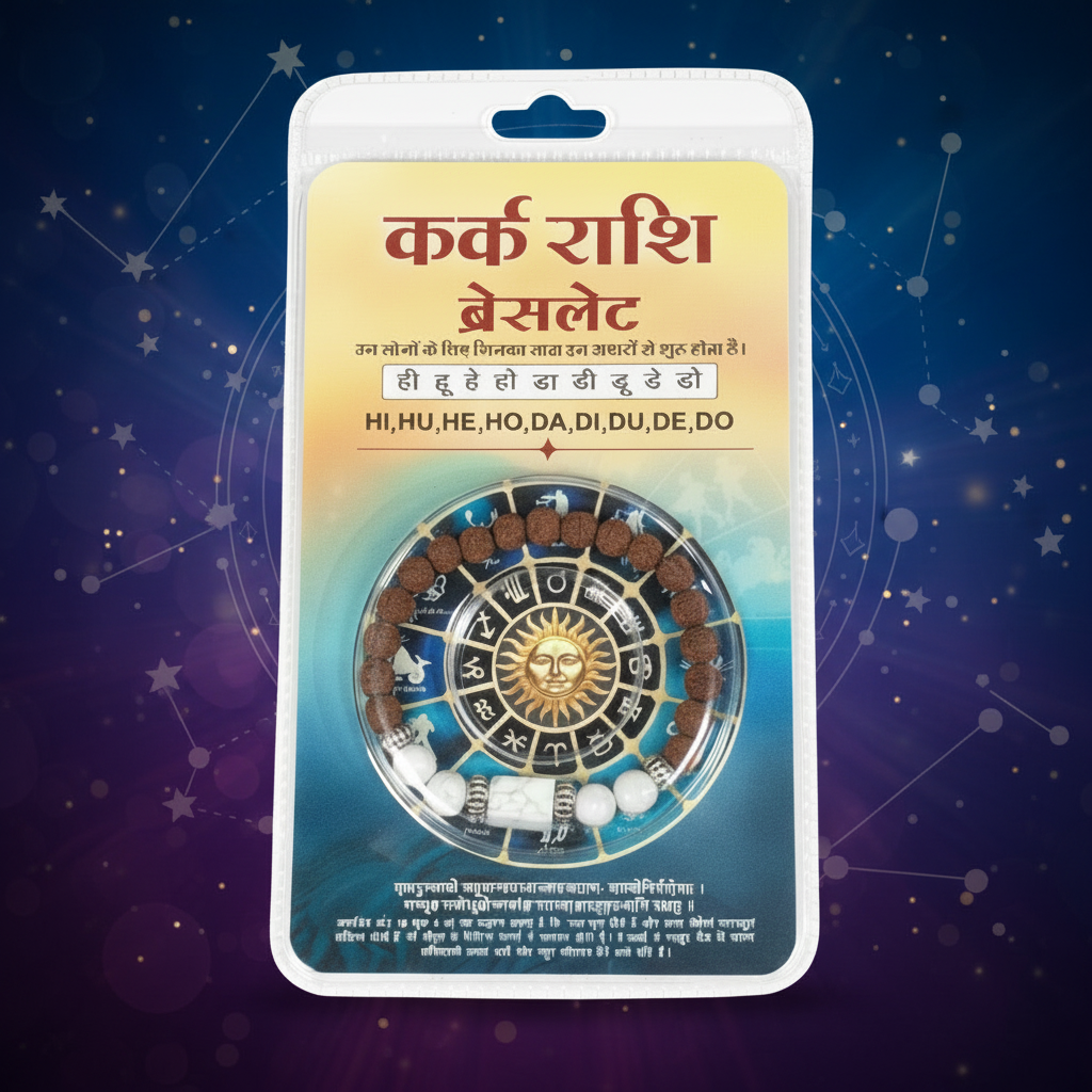Cancer Rashi Rudraksha Bracelet (Karkataka Rashi-కర్కాటక రాశి) – Emotional Balance, Harmony & Positive Energy Band