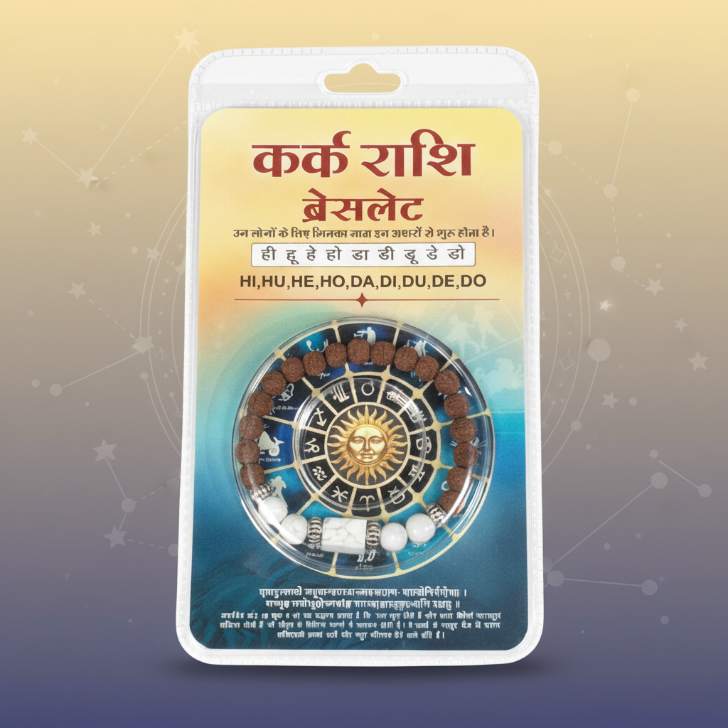 Cancer Rashi Rudraksha Bracelet (Karkataka Rashi-కర్కాటక రాశి) – Emotional Balance, Harmony & Positive Energy Band