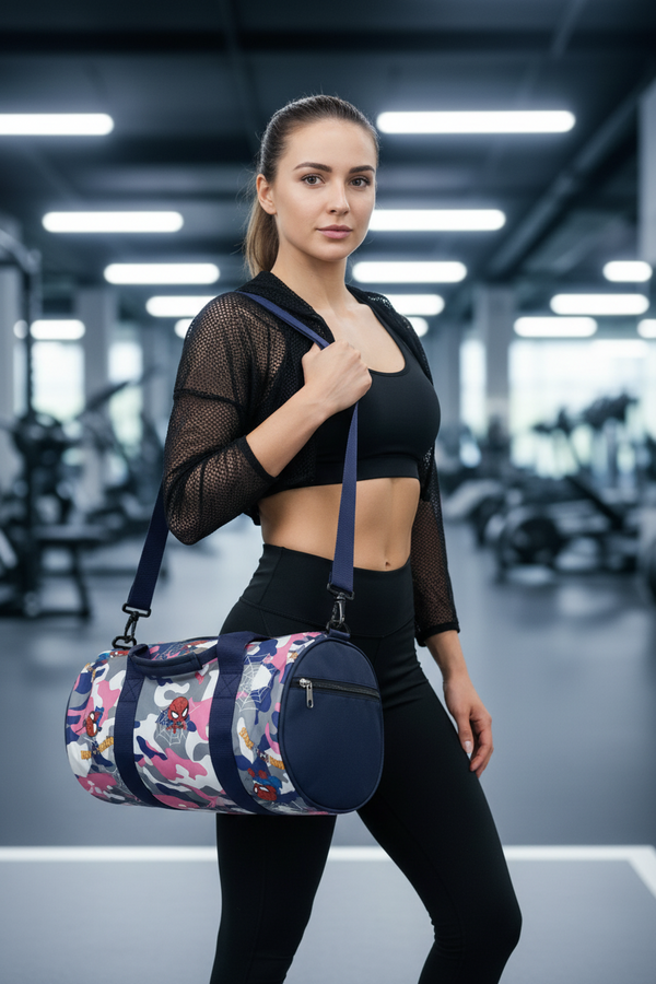 5 L Small Duffle Cum Gym/Sports Bag (Blue Spidy) - Blue SUPER