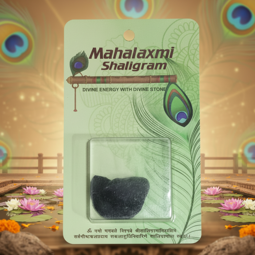 Mahalaxmi Shaligram – Sacred Lakshmi-Vishnu Salagrama Shila for Wealth, Prosperity & Divine Blessings