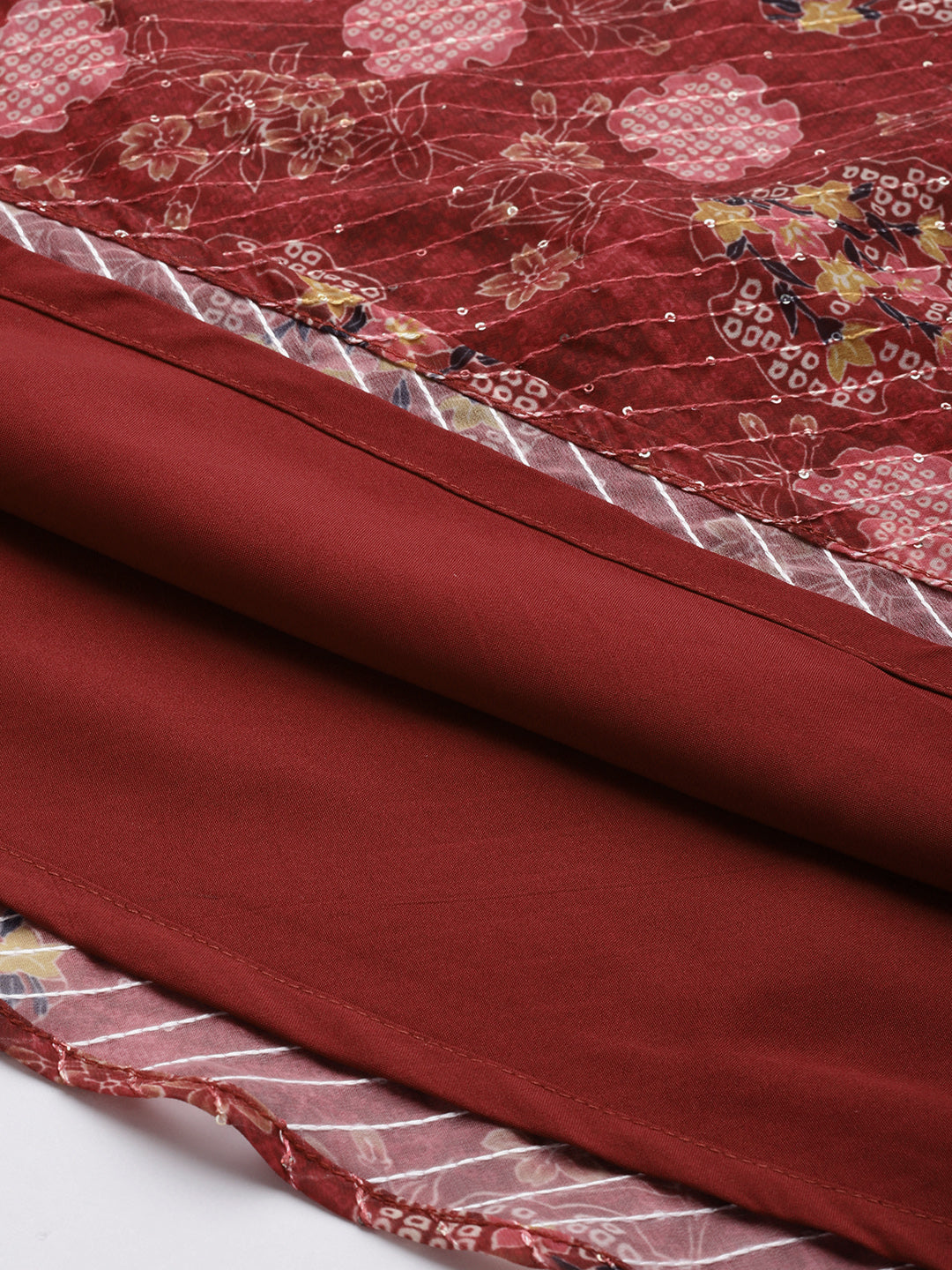 Bollywood Vogue Ready To Wear Wine Georgette Digital Printed Lehenga Set - Additional View 2