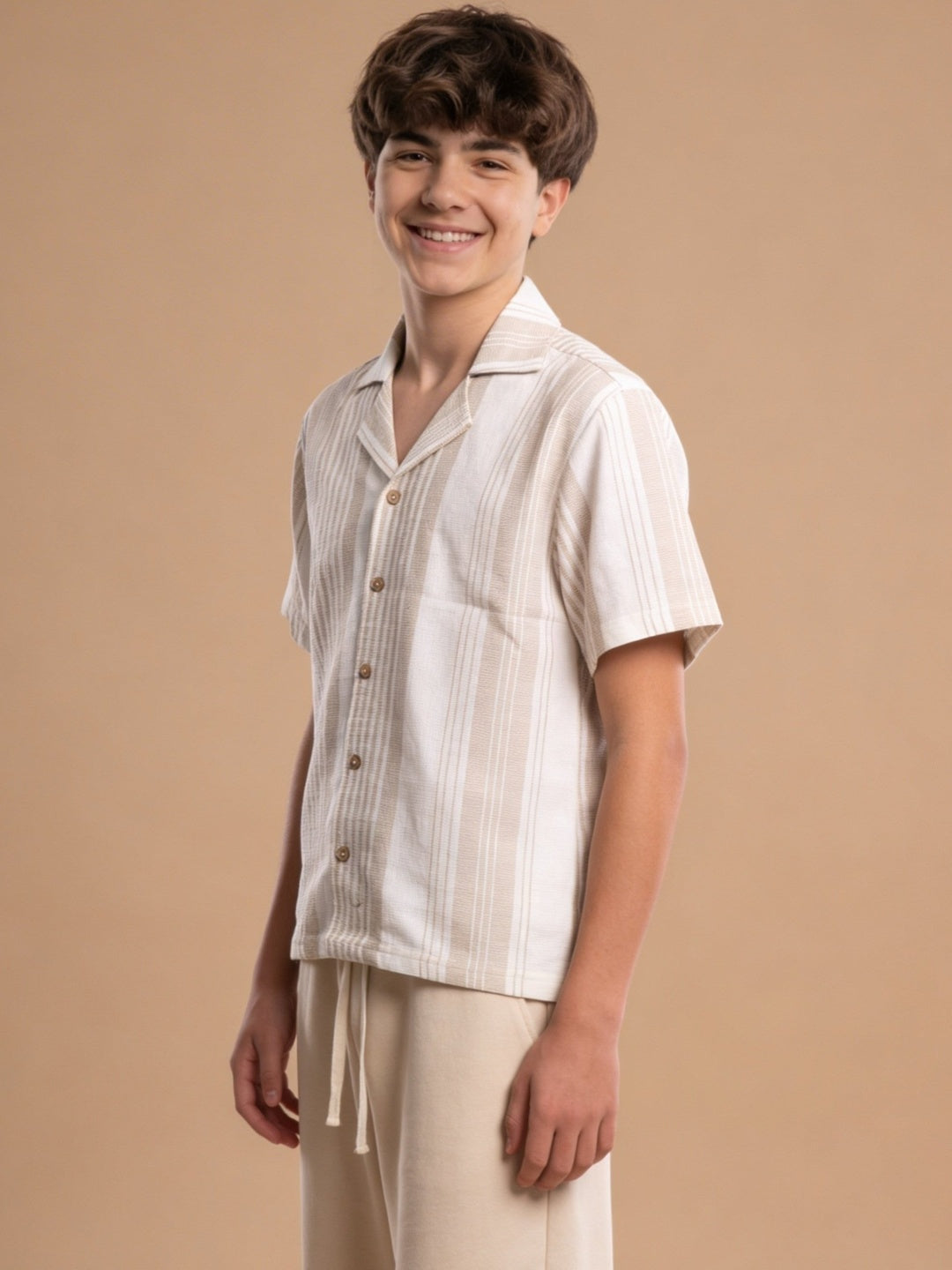 Lil Tomatoes Boys Cotton Shirt - Cream