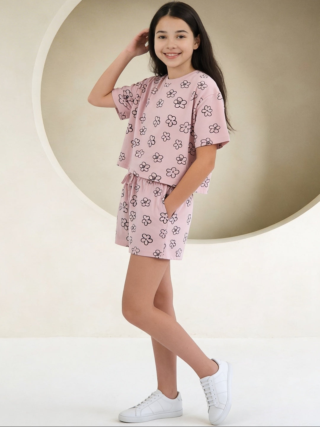 Lil Tomatoes Girls Cotton Night Suits - Coral