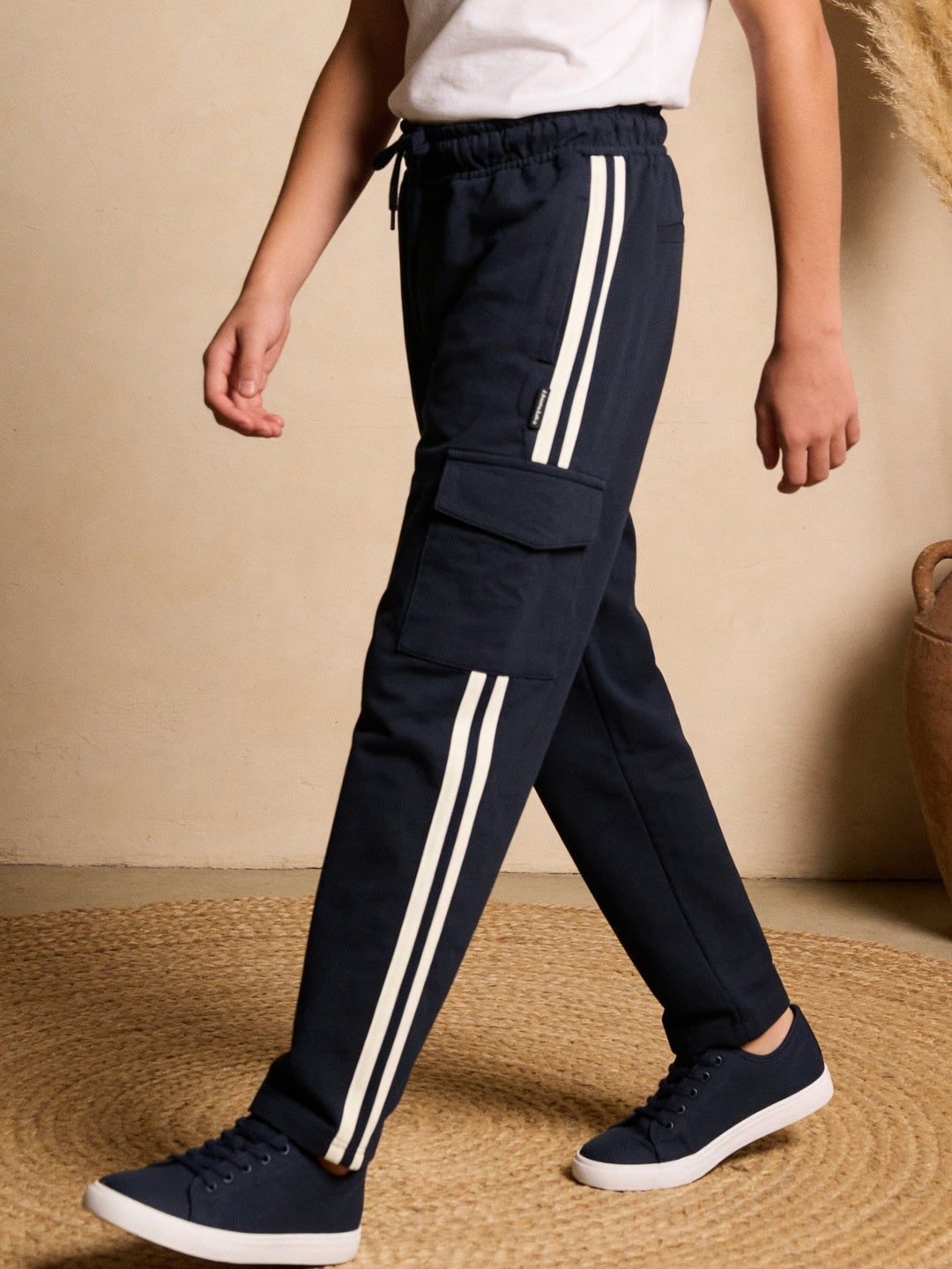 Lil Tomatoes Boys Cotton Looper Trackpant - Navy Blue