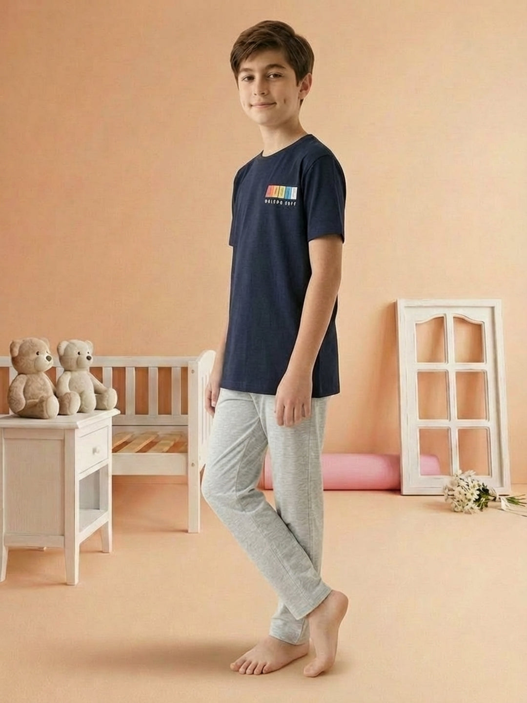 Lil Tomatoes Boys Cotton Night Suits - Navy Blue
