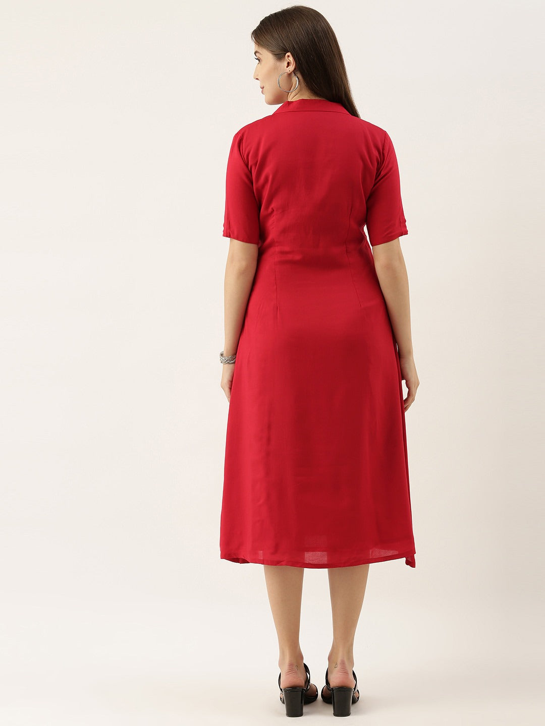 Bollywood Vogue Ready To Wear Pink Knee length Gown - Back View