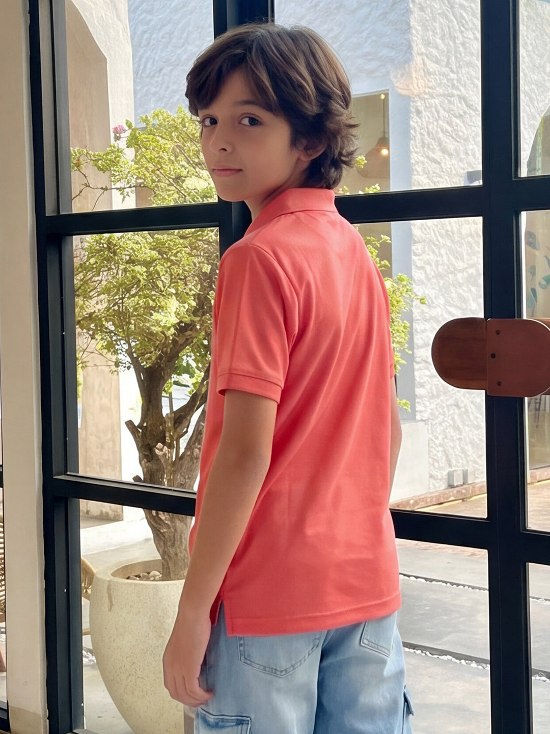 Lil Tomatoes Boys Sports Polo T-Shirt - Carrot Orange