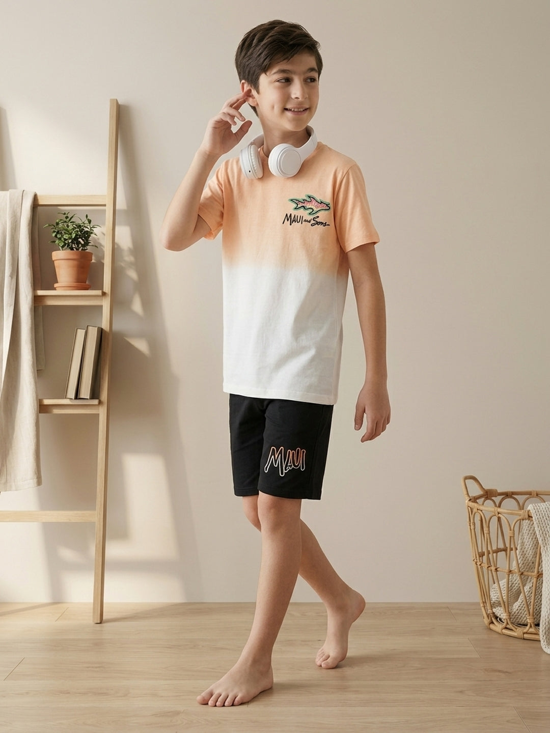 Lil Tomatoes Boys Cotton Night Suits - Pale Yellow