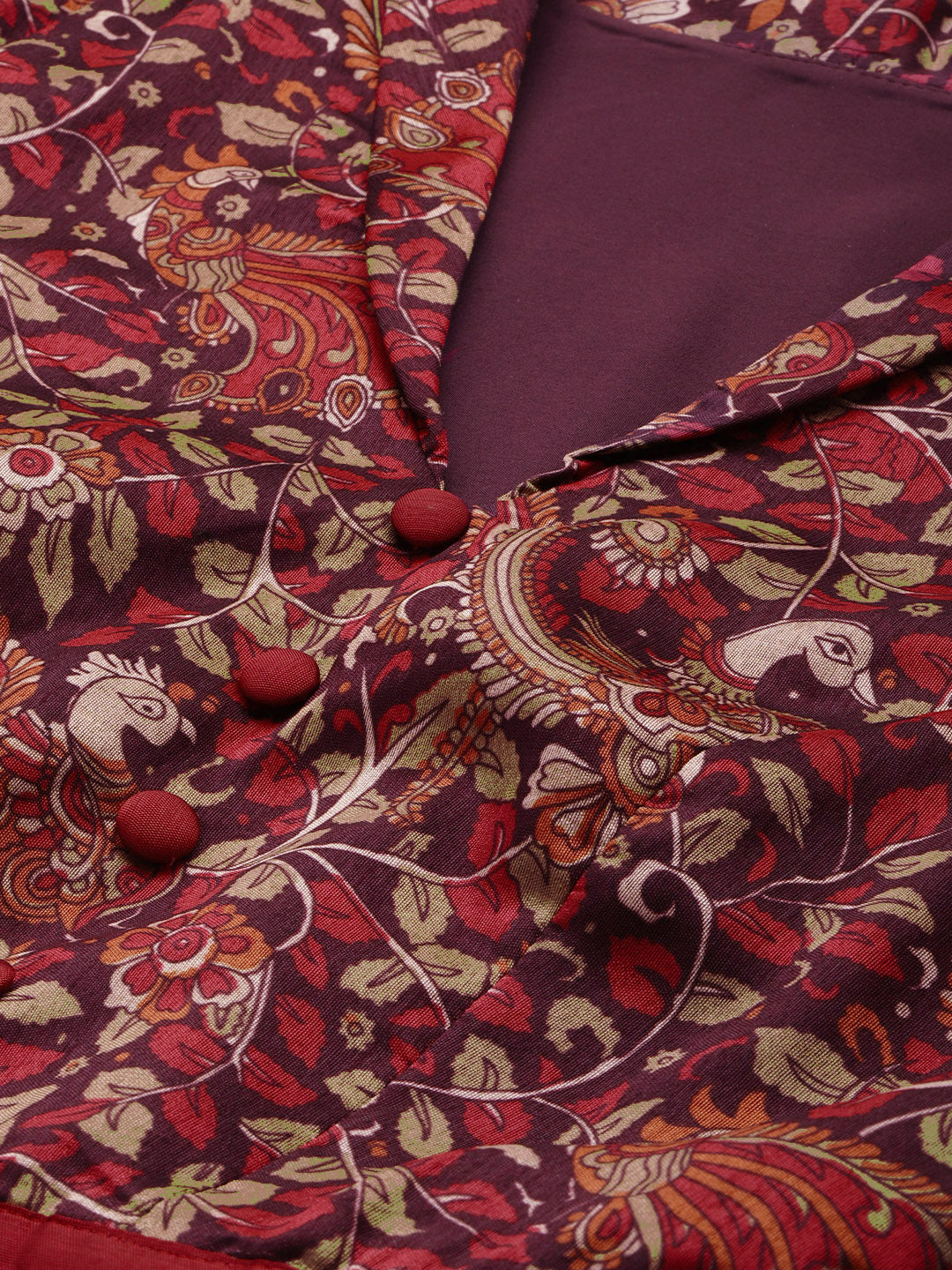 Bollywood Vogue Ready To Wear Multicolor Printed Tiered Gathered Style Gown - Additional View 1