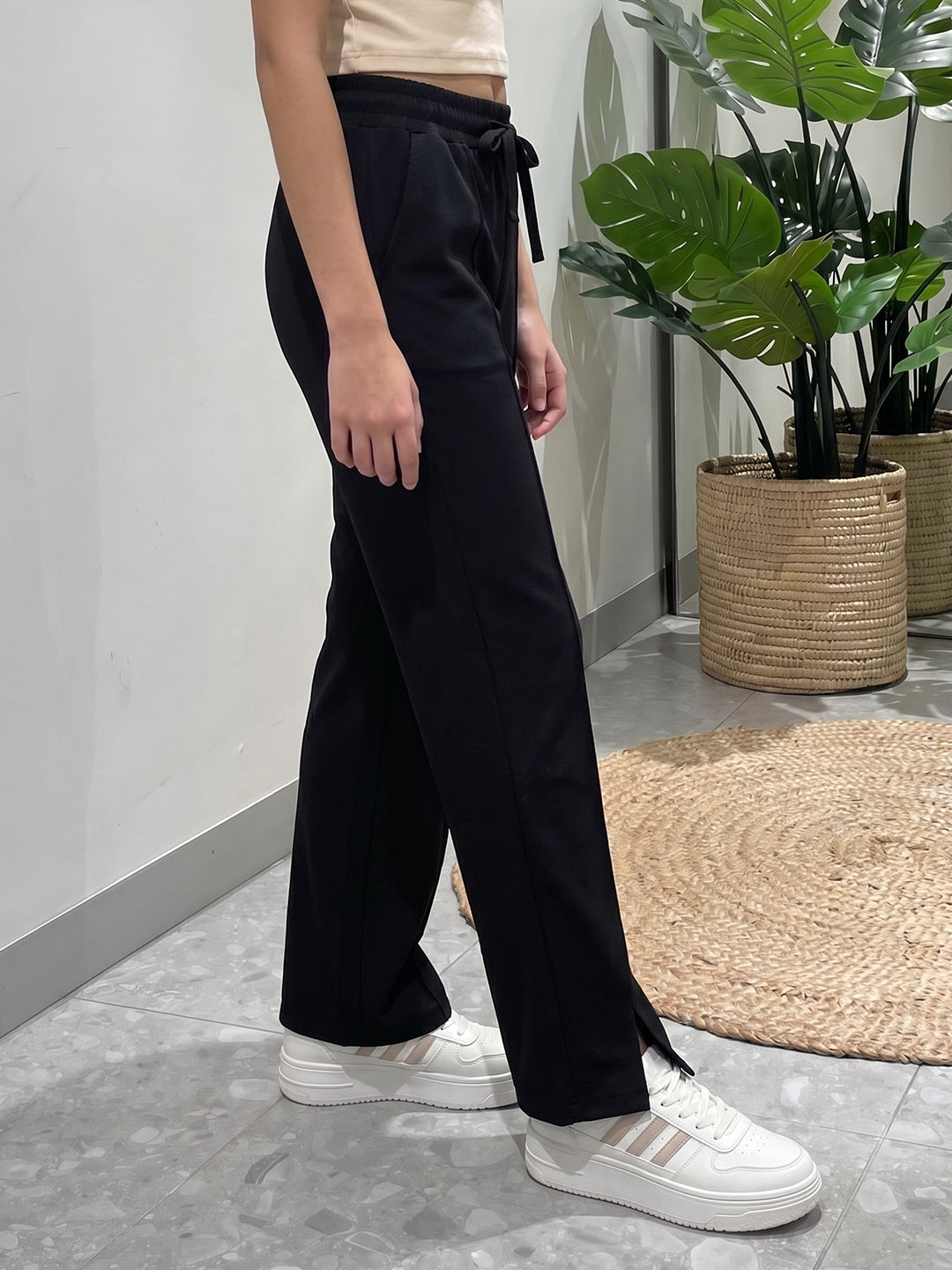 Lil Tomatoes Girls Cotton Looper Trackpant - Black