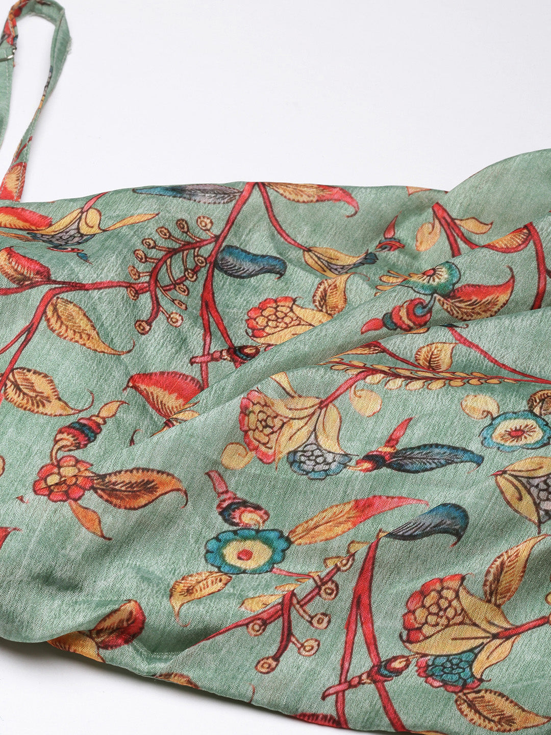 Bollywood Vogue Ready To Wear Green Chinon Printed Skirt Set - Look Shot