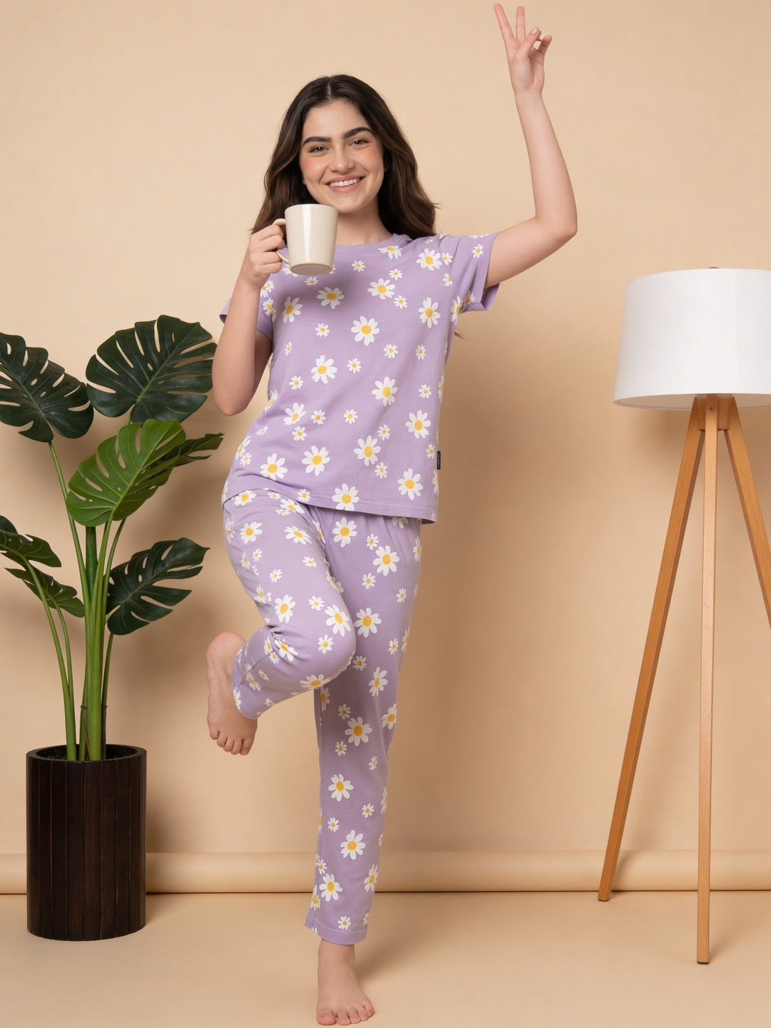 Lil Tomatoes Girls Cotton Night Suits - Purple