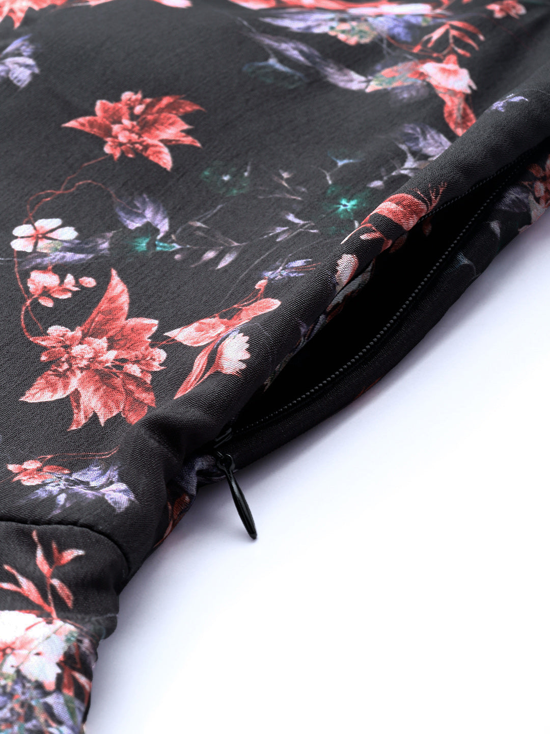 Bollywood Vogue Ready To Wear Black Chinon Digital Printed Gown - Look Shot