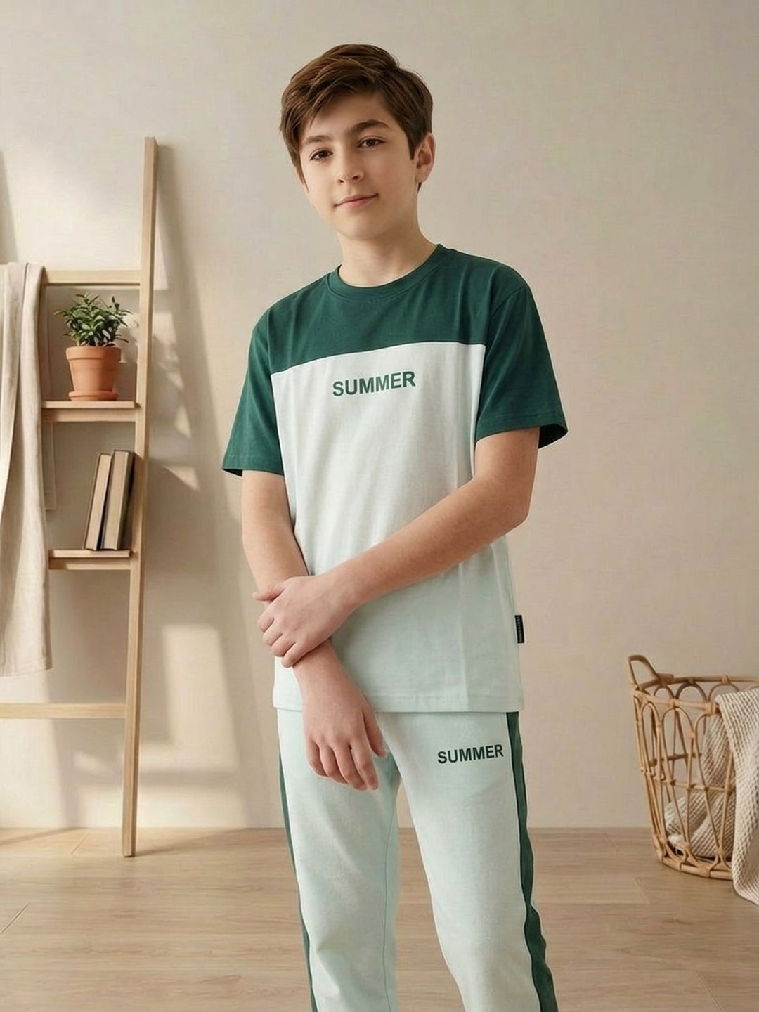 Lil Tomatoes Boys Cotton Night Suits - Bottle Green