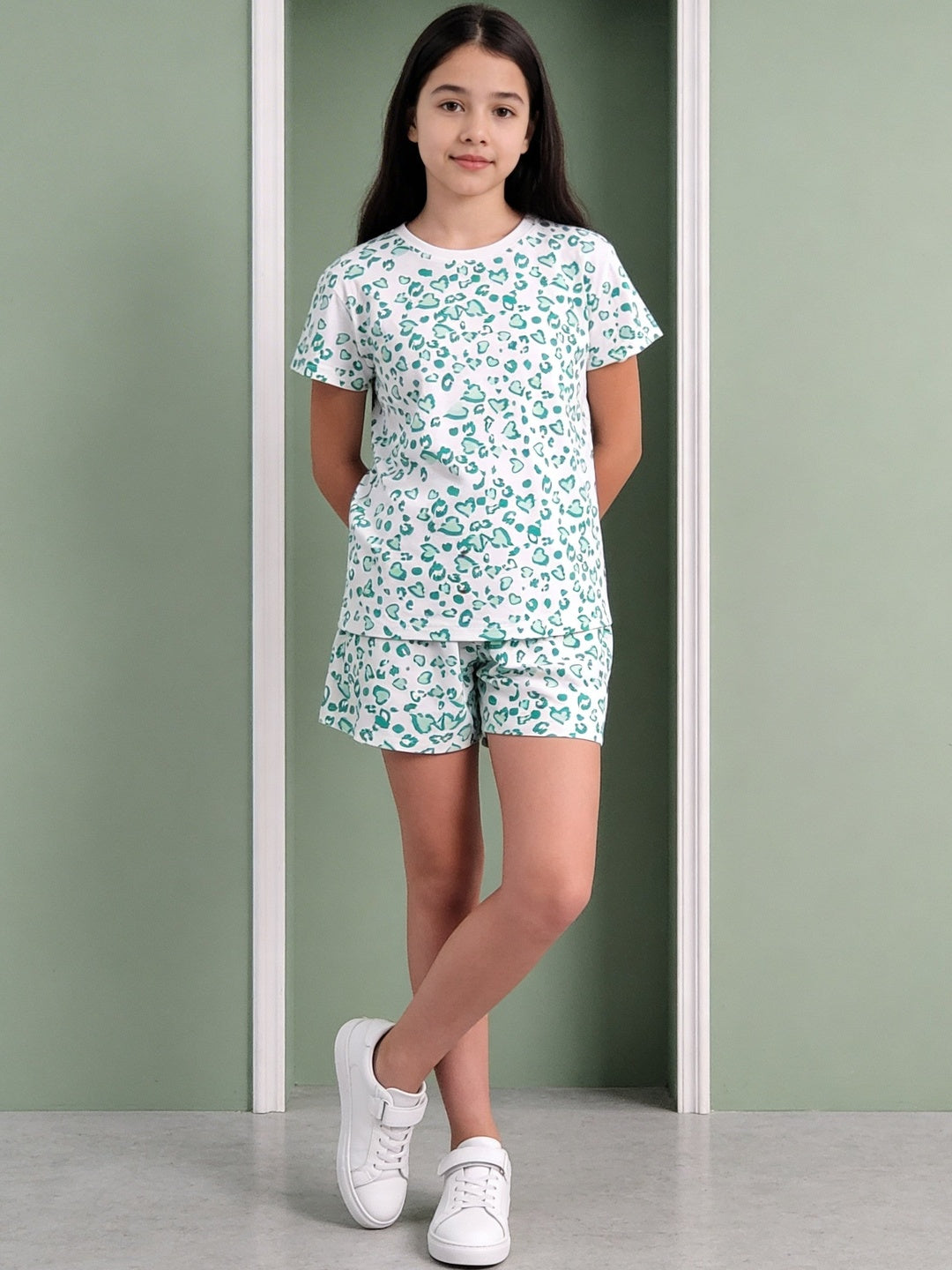 Lil Tomatoes Girls Cotton Night Suits - Mint Green