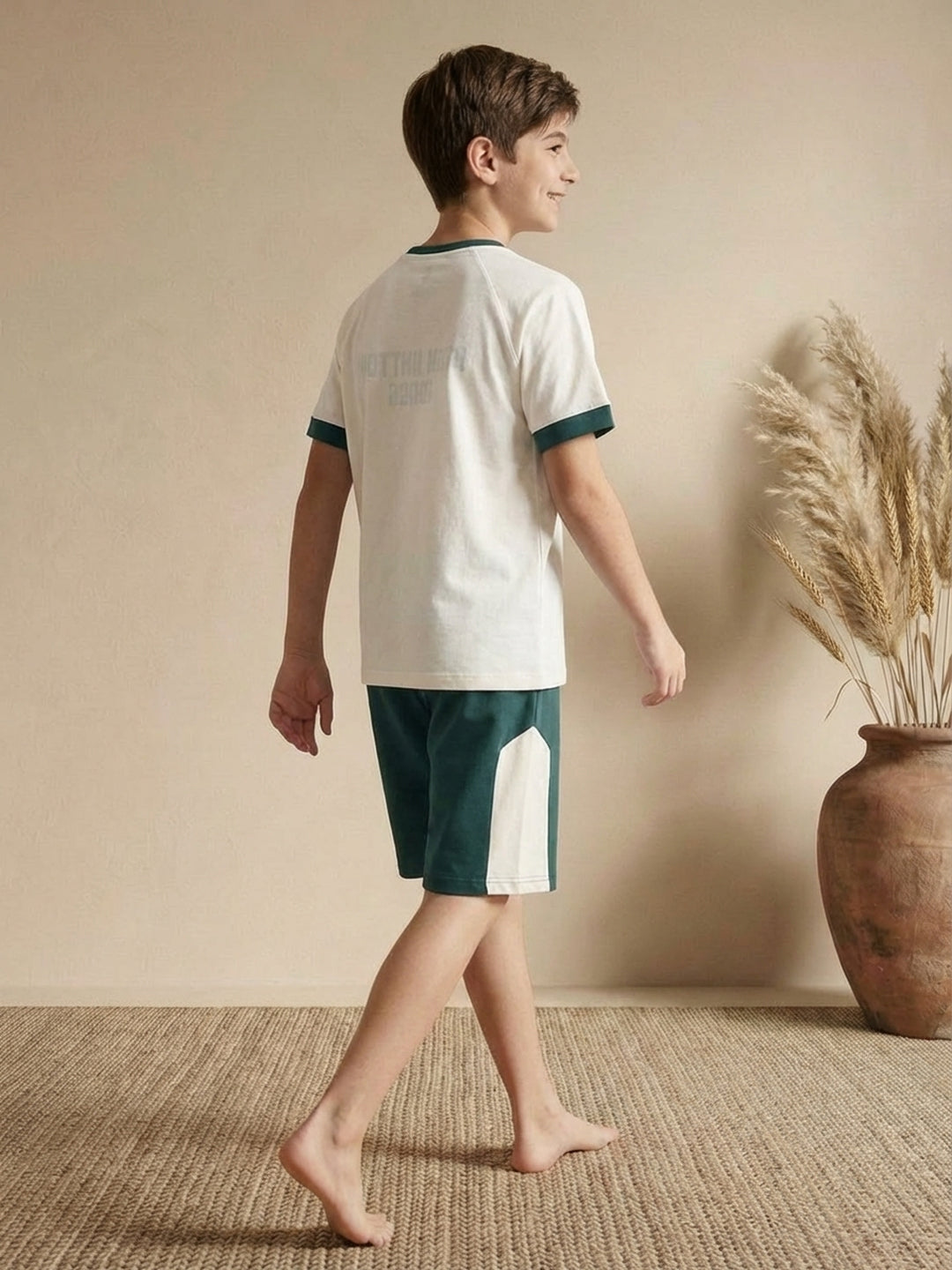 Lil Tomatoes Boys Cotton Night Suits - Cream