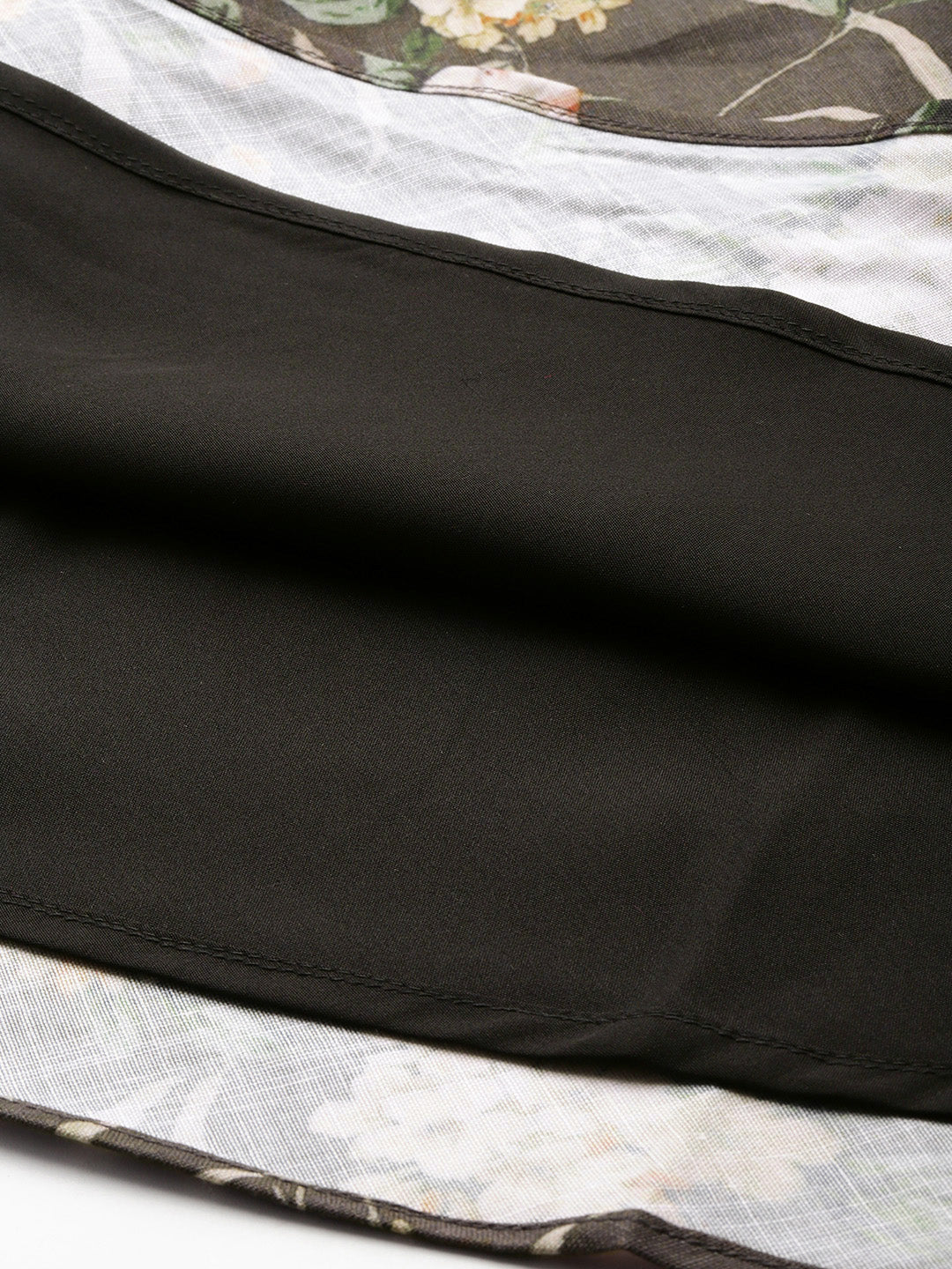 Bollywood Vogue Ready To Wear Grey Printed Cotton Dress - Detail View