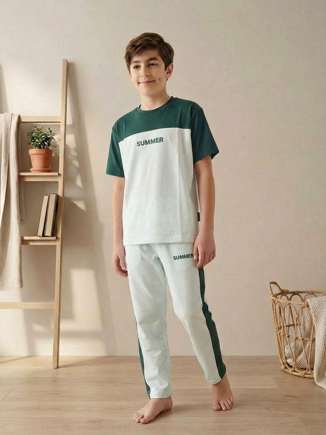 Lil Tomatoes Boys Cotton Night Suits - Bottle Green