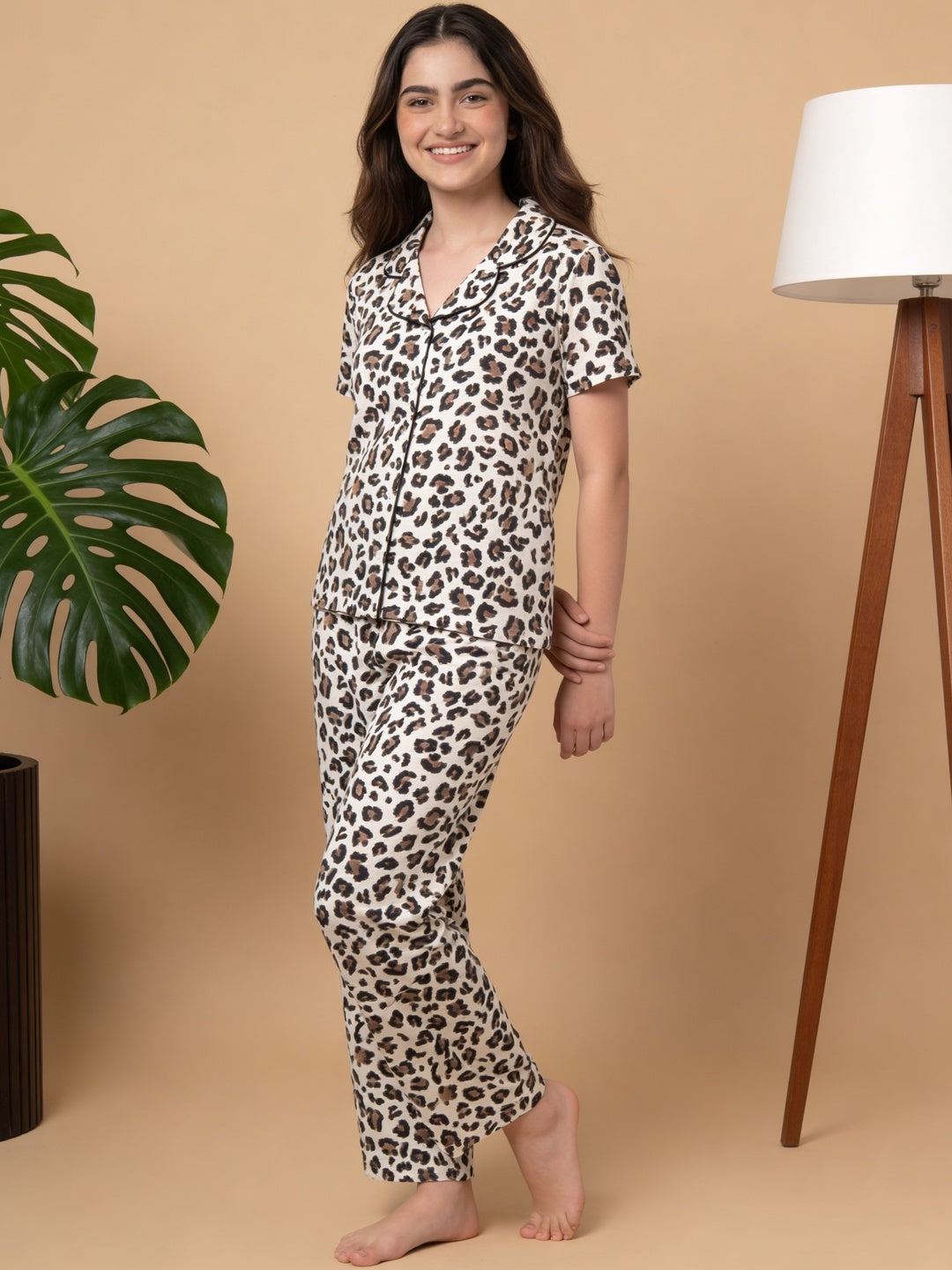 Lil Tomatoes Girls Cotton Night Suits - Cream