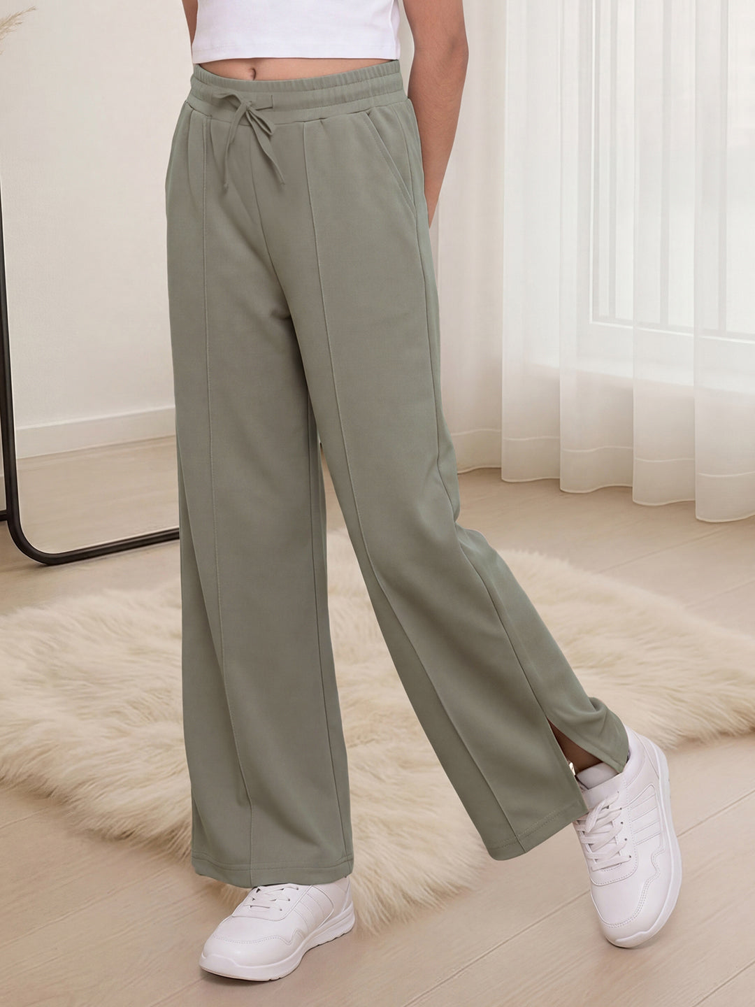Lil Tomatoes Girls Cotton Looper Trackpant - Silver