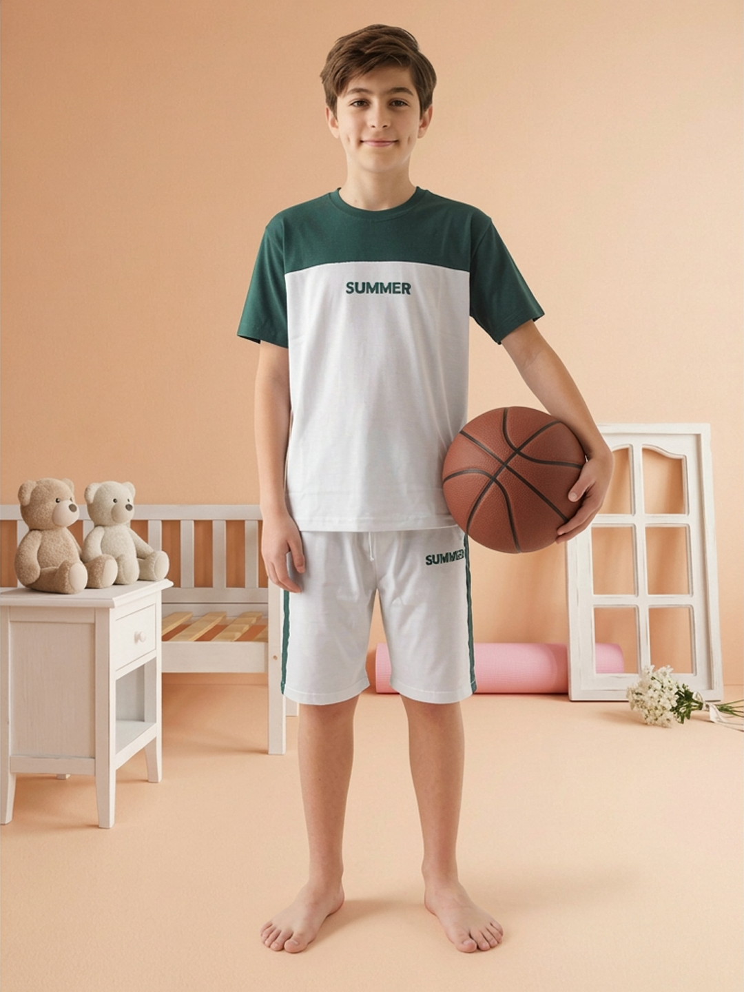 Lil Tomatoes Boys Cotton Night Suits - Bottle Green