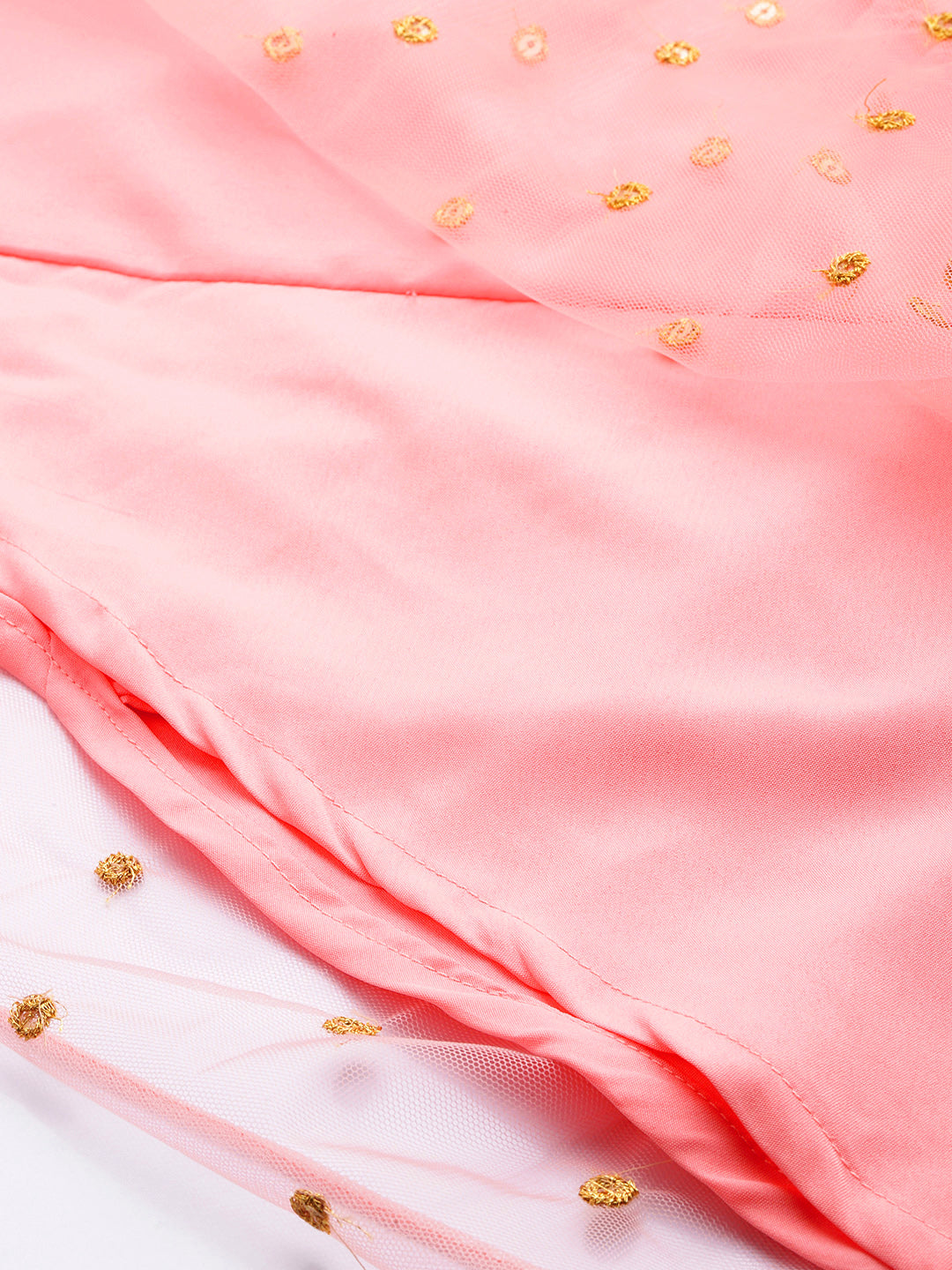 Bollywood Vogue Ready To Wear Pink N Wine Chinon Embroidered Gown - Detail View