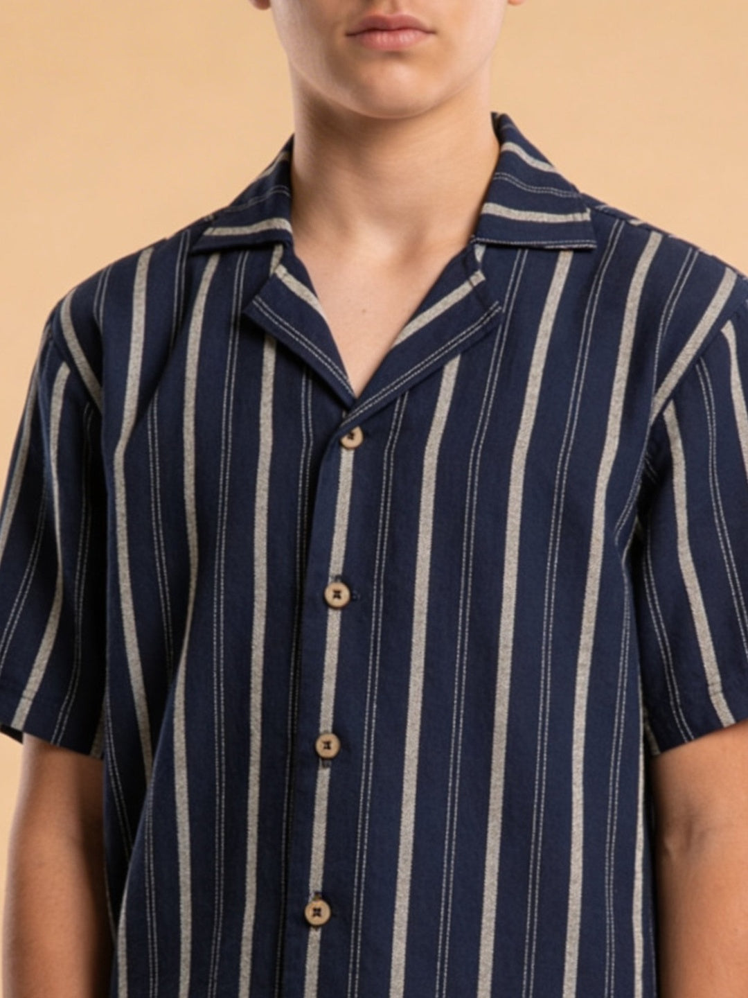Lil Tomatoes Boys Cotton Shirt - Navy Blue