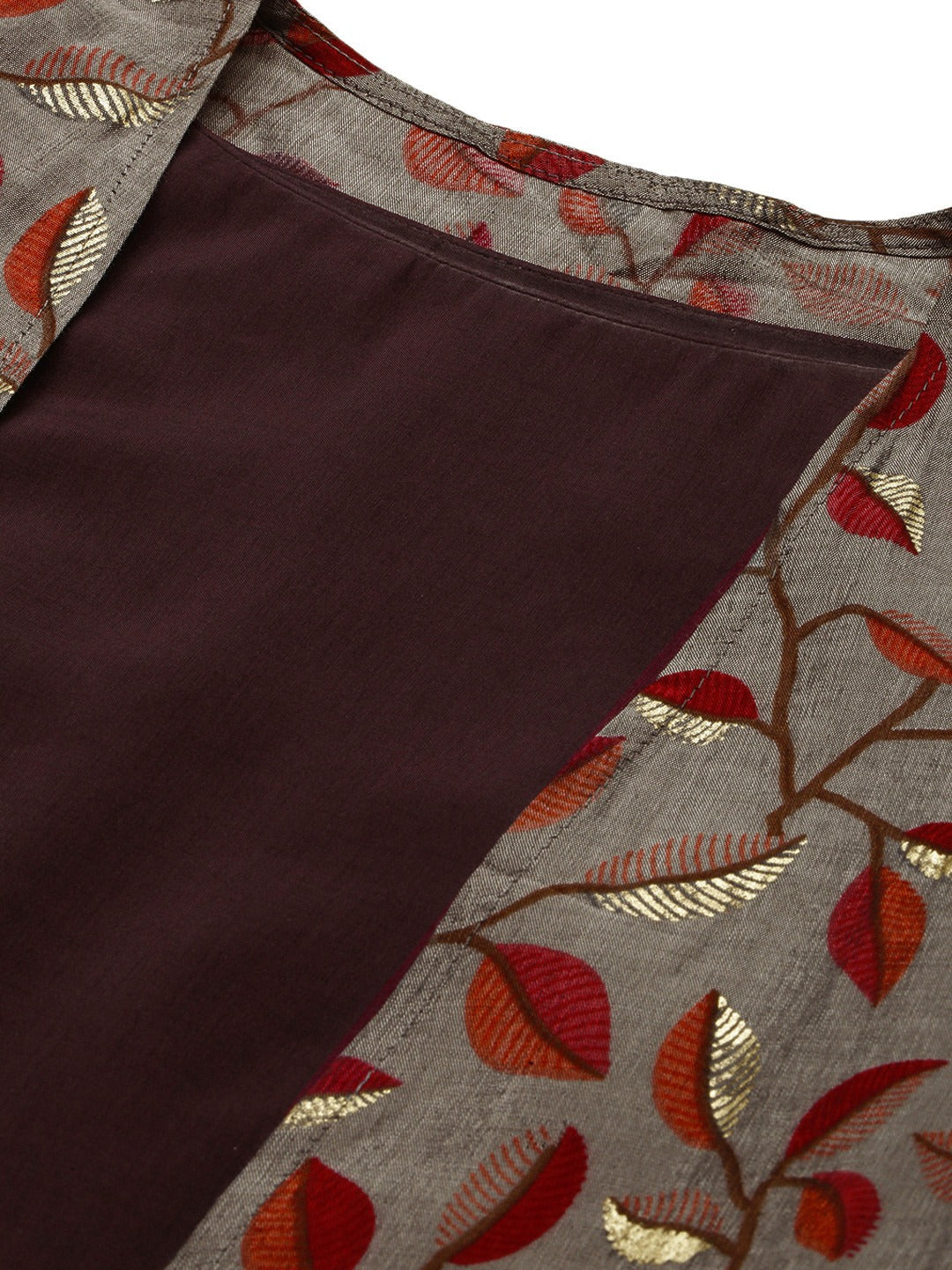 Bollywood Vogue Ready To Wear Purple Blouse N Palazzo Pant With Grey Jacket - Look Shot