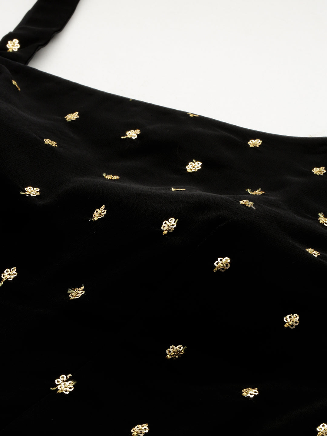 Bollywood Vogue Ready To Wear Black Georgette Embroidered Dress - Additional View 2