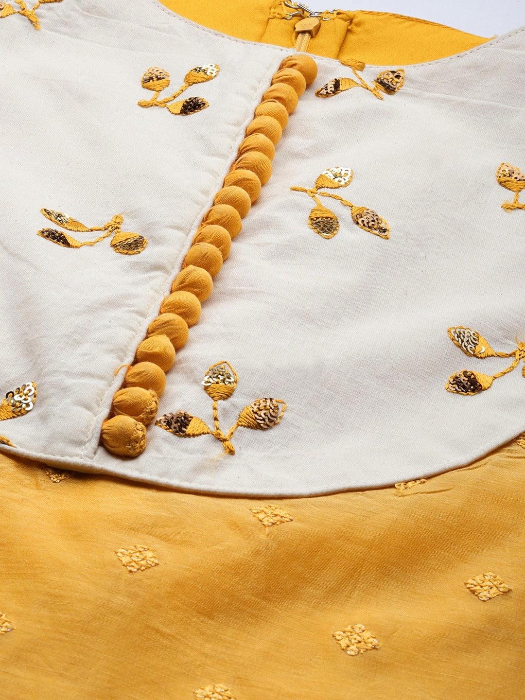 Bollywood Vogue Ready To Wear Yellow Embroidered Gharara suit - Additional View 1