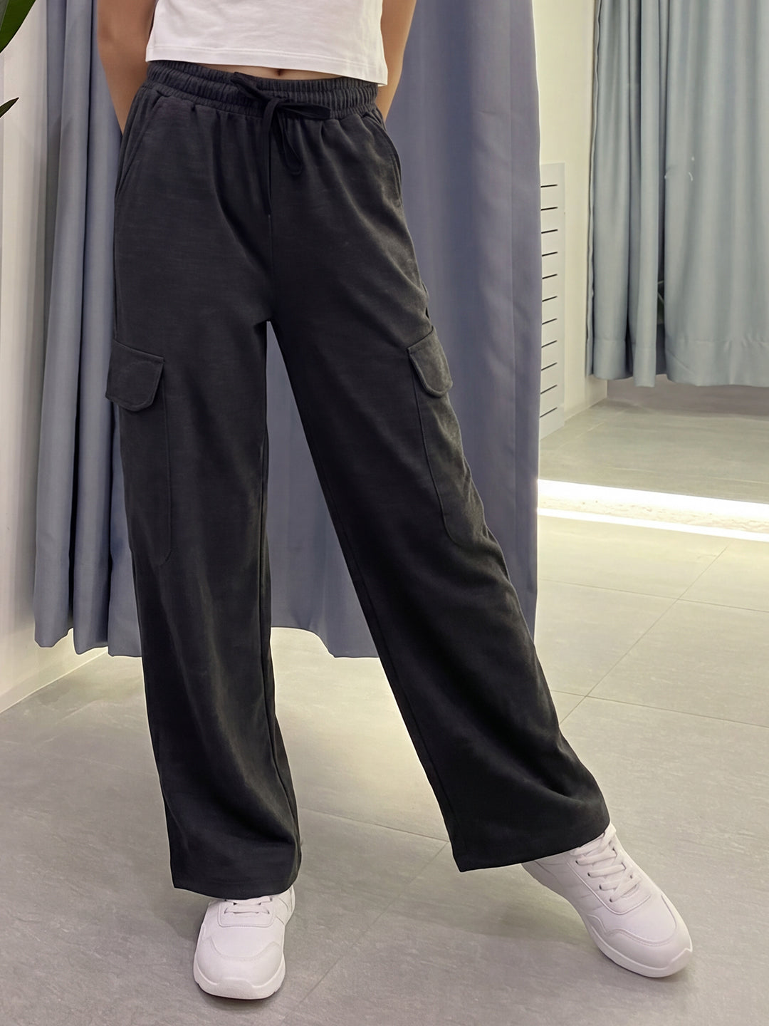 Lil Tomatoes Girls Cotton Looper Trackpant - Black