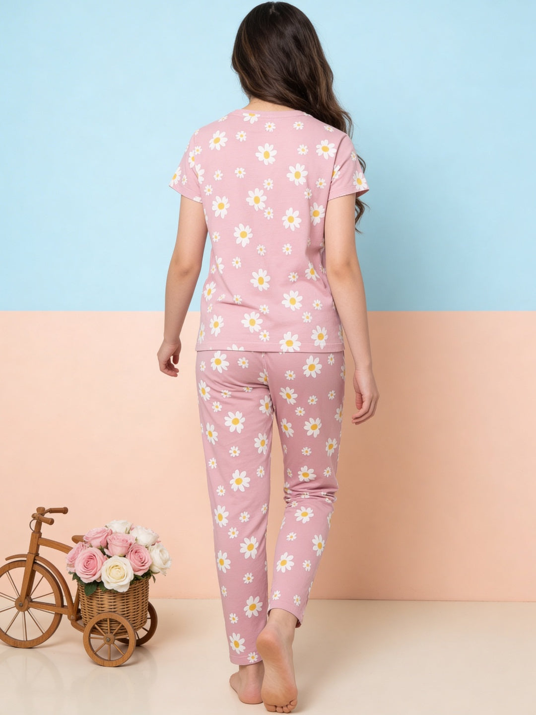 Lil Tomatoes Girls Cotton Night Suits - Coral