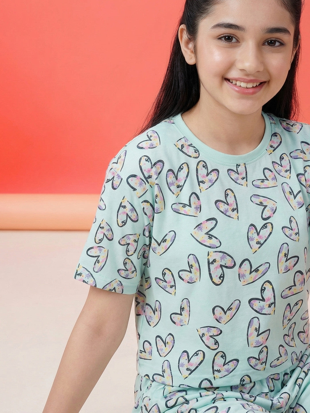 Lil Tomatoes Girls Cotton Night Suits - Mint Green
