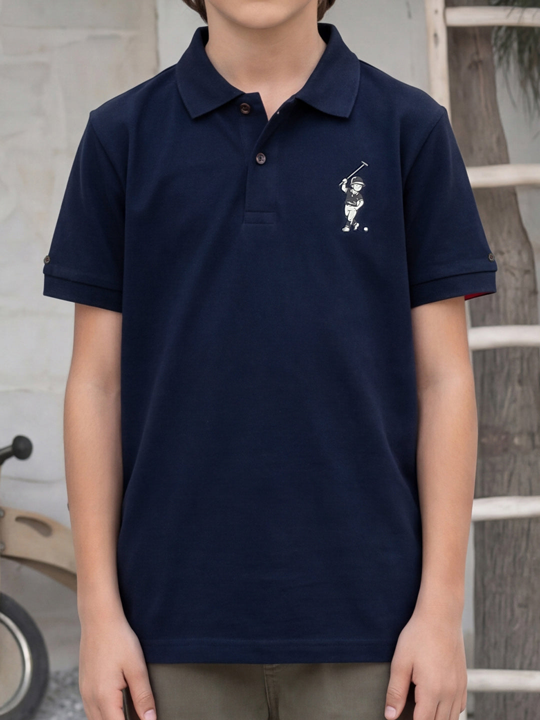 Lil Tomatoes Boys Sports Polo T-Shirt - Navy Blue