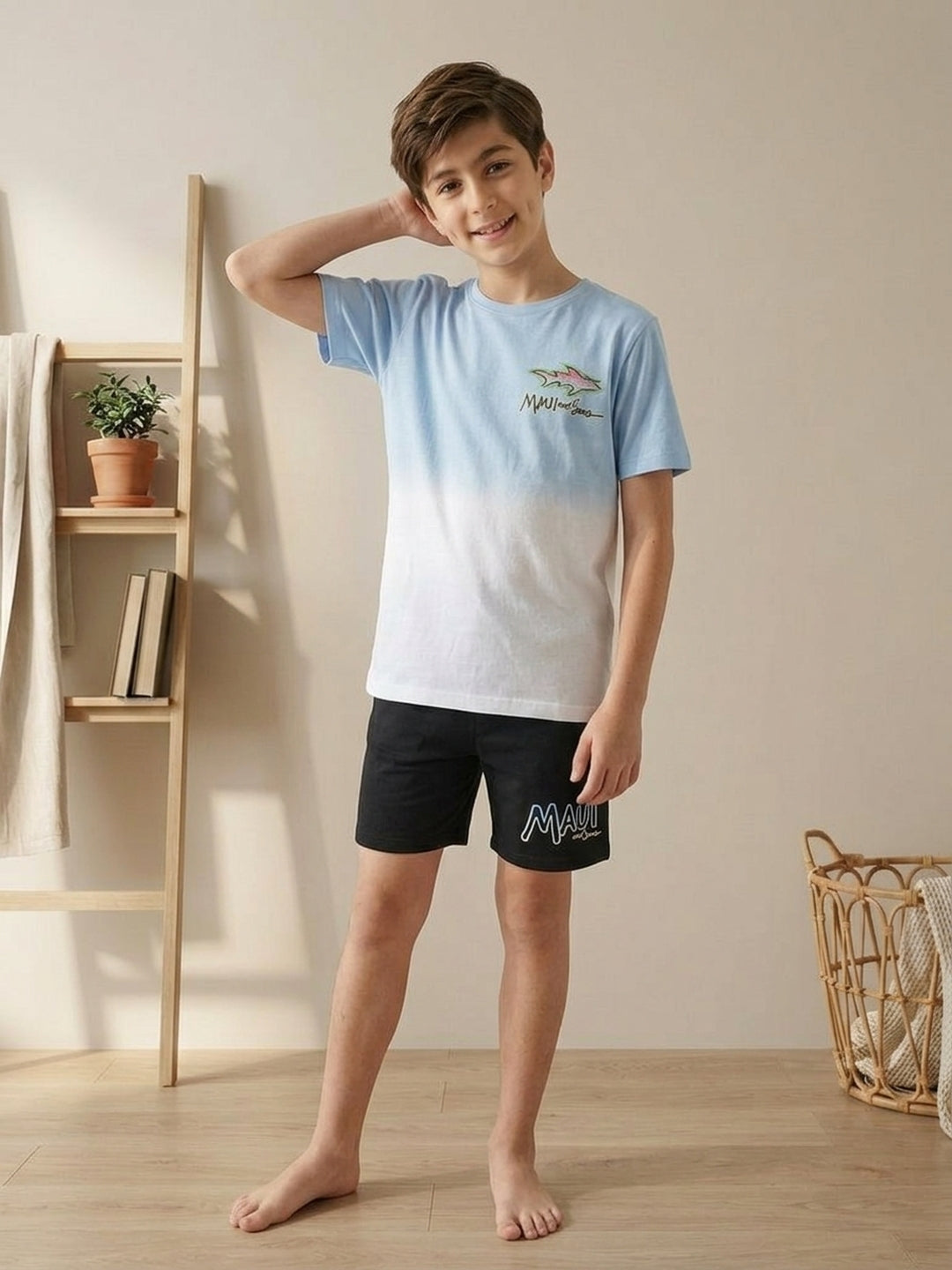 Lil Tomatoes Boys Cotton Night Suits - Ocean Blue