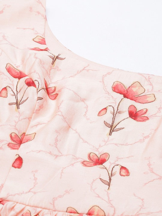 Bollywood Vogue Ready To Wear Off White Chanderi Modal Silk Dress - Detail View