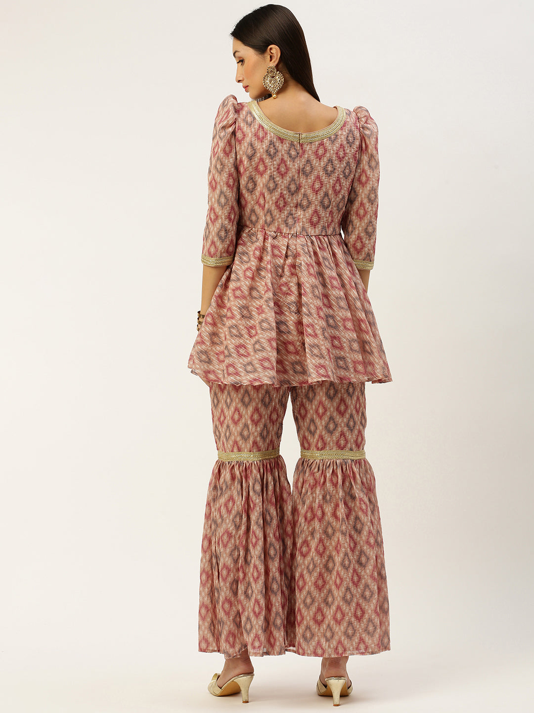 Bollywood Vogue Ready To Wear Multicolored Digital Printed Georgette Co Ords Set - Back View